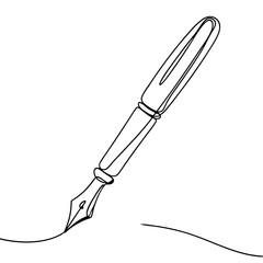 Fototapeta premium Elegant fountain pen drawing on paper 