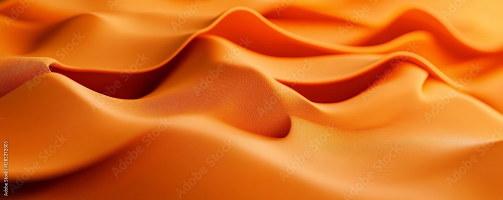 Poster orange wavy fabric flowing background abstract design