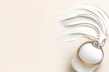 Creamy cosmetic product on a beige background