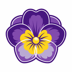 Pansy icon on white background 