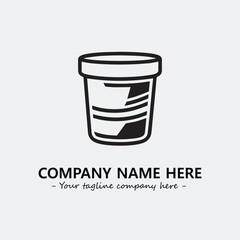 Cup illustration black and white for logo company vector image
