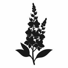 Snapdragons silhouette icon on white background 
