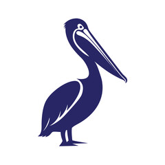 Simple Pelican Silhouette Logo Vector.