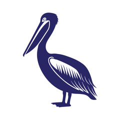Simple Pelican Silhouette Logo Vector.