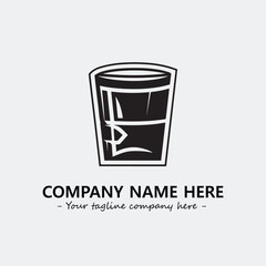 Cup illustration black and white for logo company vector image
