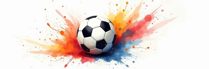 Dynamic Soccer Ball Explosion of Color