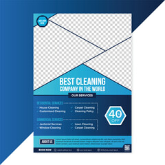Corporate flyer design, cleaning service flyer design, Flyer poster design for cleaning service, Vector flyer template design in A4 size