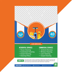 Professional cleaning service print flyer and poster editable template, Home Maid service, cleaning leaflet, pamphlet  suitable for housekeeper business promotional marketing flyer design