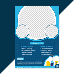 Cleaning and disinfection flyer design template, cleaning service flyer design, cover, brochure design cover template