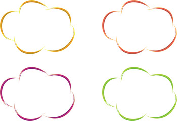bright colorful abstract clouds shapes set