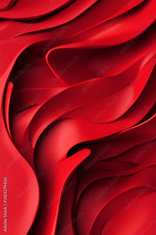 Poster abstract red wave background flowing in smooth minimalist design
