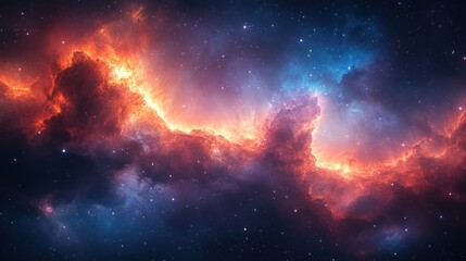 Cosmic nebulae swirling in space