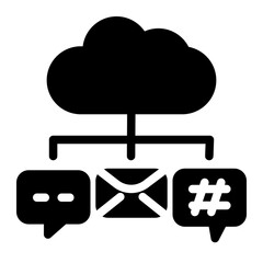 Cloud Computing Icon Solid Style for Digital Marketing Pack Icon Themes