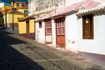 Street of old houses in Santa Cruz de La Palma, Spain