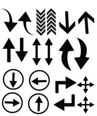 Arrow collection set of black icons, arrow icons