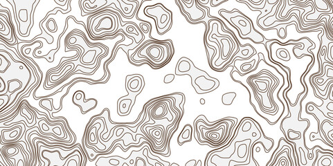Abstract topography circle with contour map waves paper topo relief line map mountain background. Curved line topo seamless topography ornament design. Vector background.