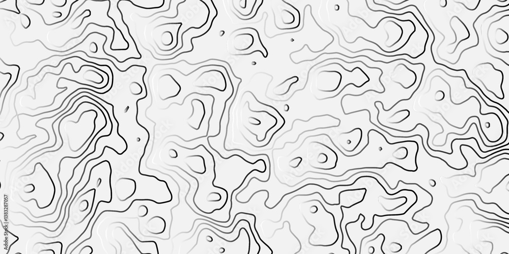 Poster abstract topography circle with contour map waves paper topo relief line map mountain background. cu