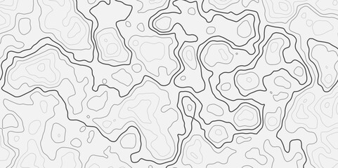Abstract topography circle with contour map waves paper topo relief line map mountain background. Curved line topo seamless topography ornament design. Vector background.