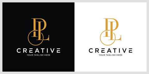 Initial PL or LP  Logo Design Vector