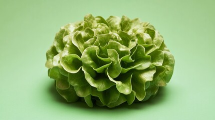 Fototapeta premium Fresh Butterhead Lettuce in Close-Up, Showcasing Nature's Vibrant Beauty and Delicate Texture