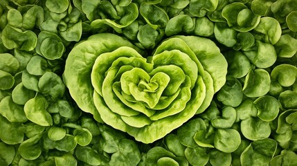 Fototapeta premium Fresh Butterhead Lettuce in Close-Up, Showcasing Nature's Vibrant Beauty and Delicate Texture