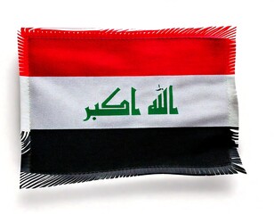  Iraq flag isolated on white background