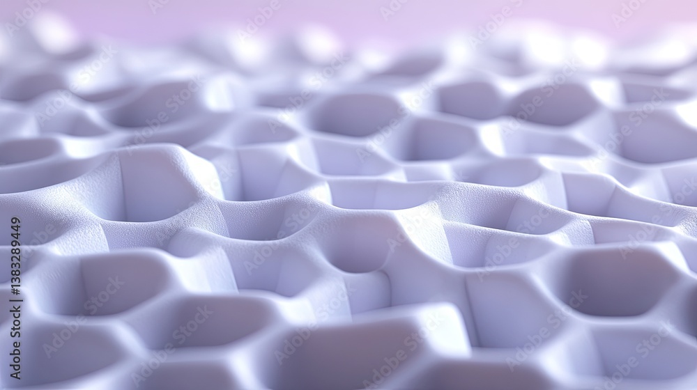 Poster abstract close-up of white honeycomb pattern with soft lighting