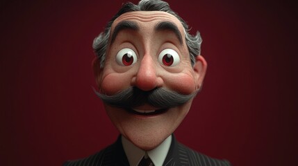 Obraz premium Cartoon man portrait, expressive face