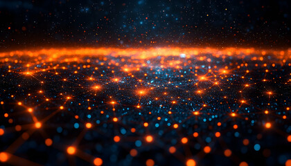 Fototapeta premium Abstract digital network landscape