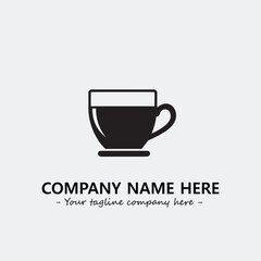 Cup illustration black and white for logo company vector image
