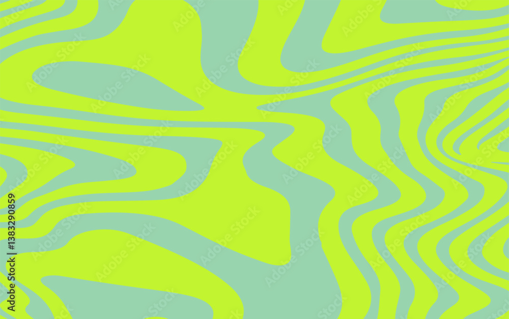 Aufkleber Abstract vector illustration featuring wavy zebra-like lines on a background, creating a modern, psychedelic, and eye-catching pattern suitable for trendy graphic designs.