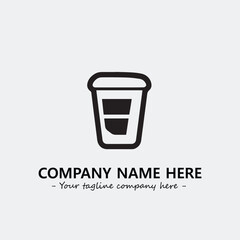 Cup illustration black and white for logo company vector image
