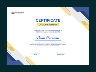 Colorful mosaic certificate template vector design