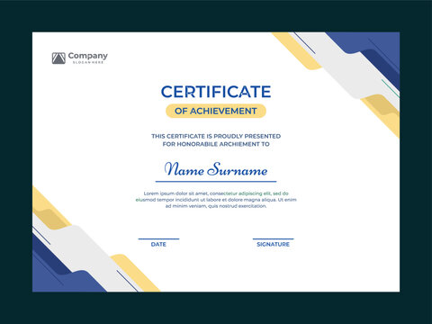 Colorful mosaic certificate template vector design