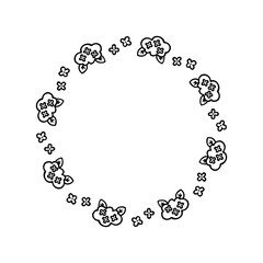 シンプルな手書きのかわいい紫陽花のフレーム