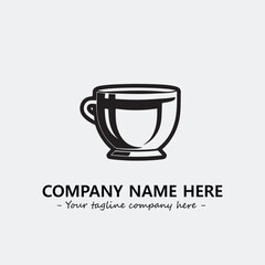 Cup illustration black and white for logo company vector image

