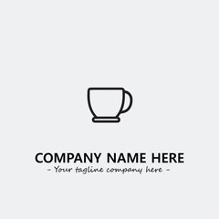 Cup illustration black and white for logo company vector image
