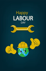 International labour Day, Labor day, international workers day banner.  vector hand drawn flat line art illustration for greeting card, poster, flyer.
