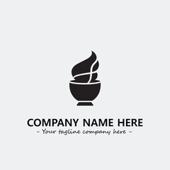 Cup illustration black and white for logo company vector image
