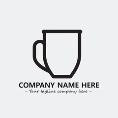 Cup illustration black and white for logo company vector image
