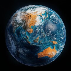 Detailed View of Earth with Emphasis on Asia and Australia Region