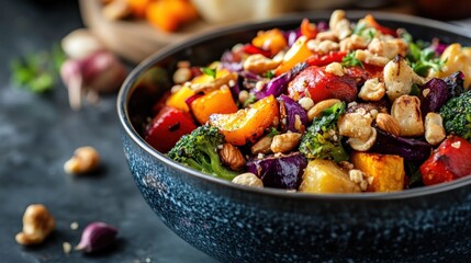 Roasted Vegetable Salad with Cashews