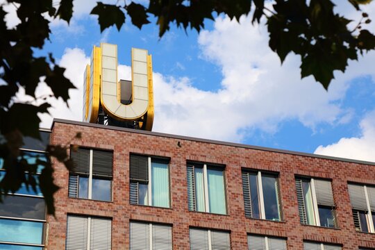 DORTMUND, GERMANY - SEPTEMBER 16, 2020: Dortmunder U (U-Turm), a former brewery building converted to museum and centre for the arts. Dortmund is the largest city in Ruhr area of Germany.