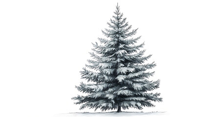 Fototapeta premium illustrations of various trees, leaves, grasses, and botanical elements on white background.