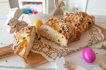 Easter yeast plait fresh and homemade baked