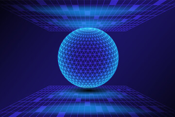 Abstract technology Global network connection World map point on the line, global business concept