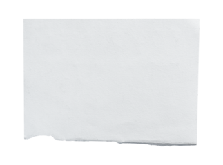 White ripped piece of paper isolated on transparent background PNG file