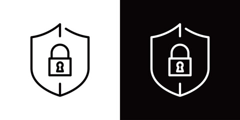 サイバーセキュリティのラインアイコン