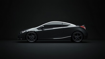 Gray Modern Car with Sleek Design and Soft Reflections, Showcasing Clean Aesthetics and Minimalist Elegance