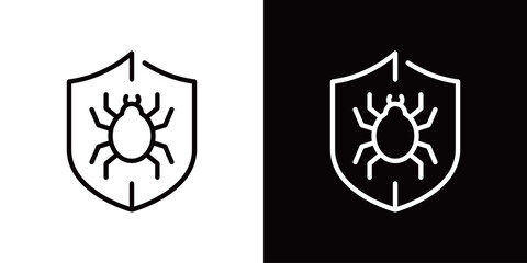 サイバーセキュリティのラインアイコン